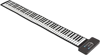 88 Keys Roll Up Piano, PC88H Portable Rechargeable Electronic Hand Roll Piano with MIDI Function, 128 Tones, 128 Rhythms and 15 Demo Songs