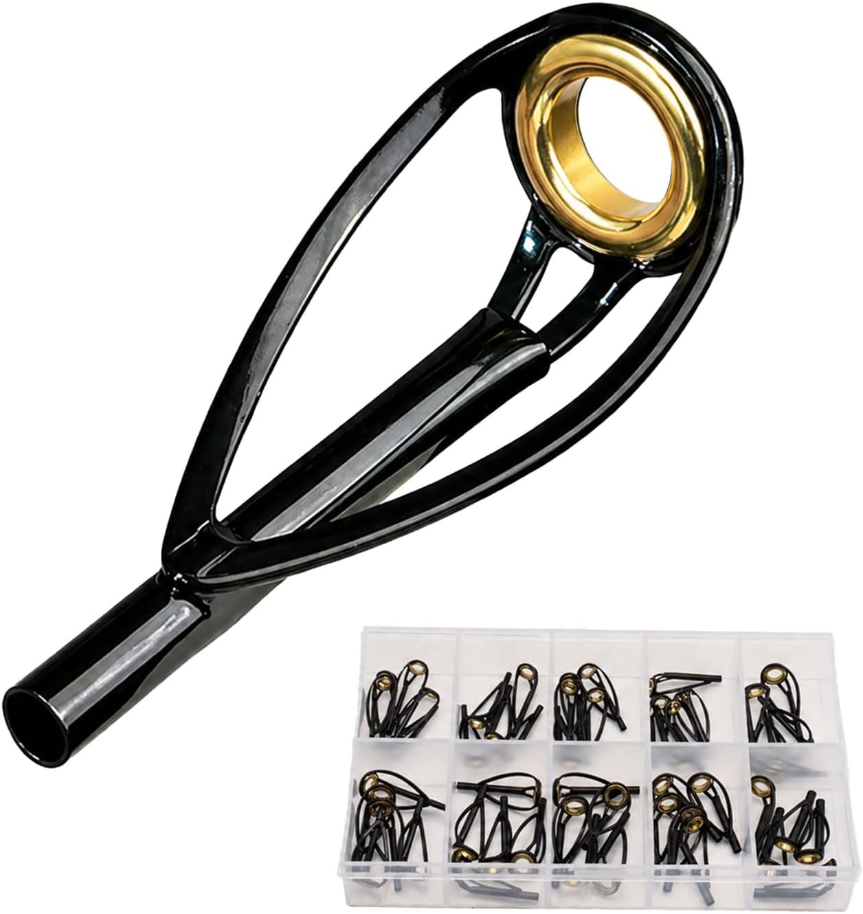 50PCS Fishing Rod/Pole Replacement Stainless Steel Tip Tops Repair Kits for Surf,Spinning, Casting