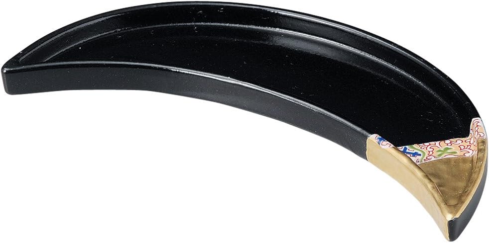 Yamashita Kogei 14040120 Half Moon Yuzu Tenmoku Gold Appetizer Plate, 9.4 x 2.8 x 0.8 inches (24 x 7