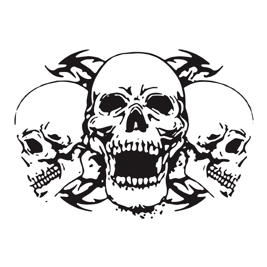 Skkwjege Black Skull Head Car Bonnet Stickers Graphic Decal For Trucks Boats Yachts