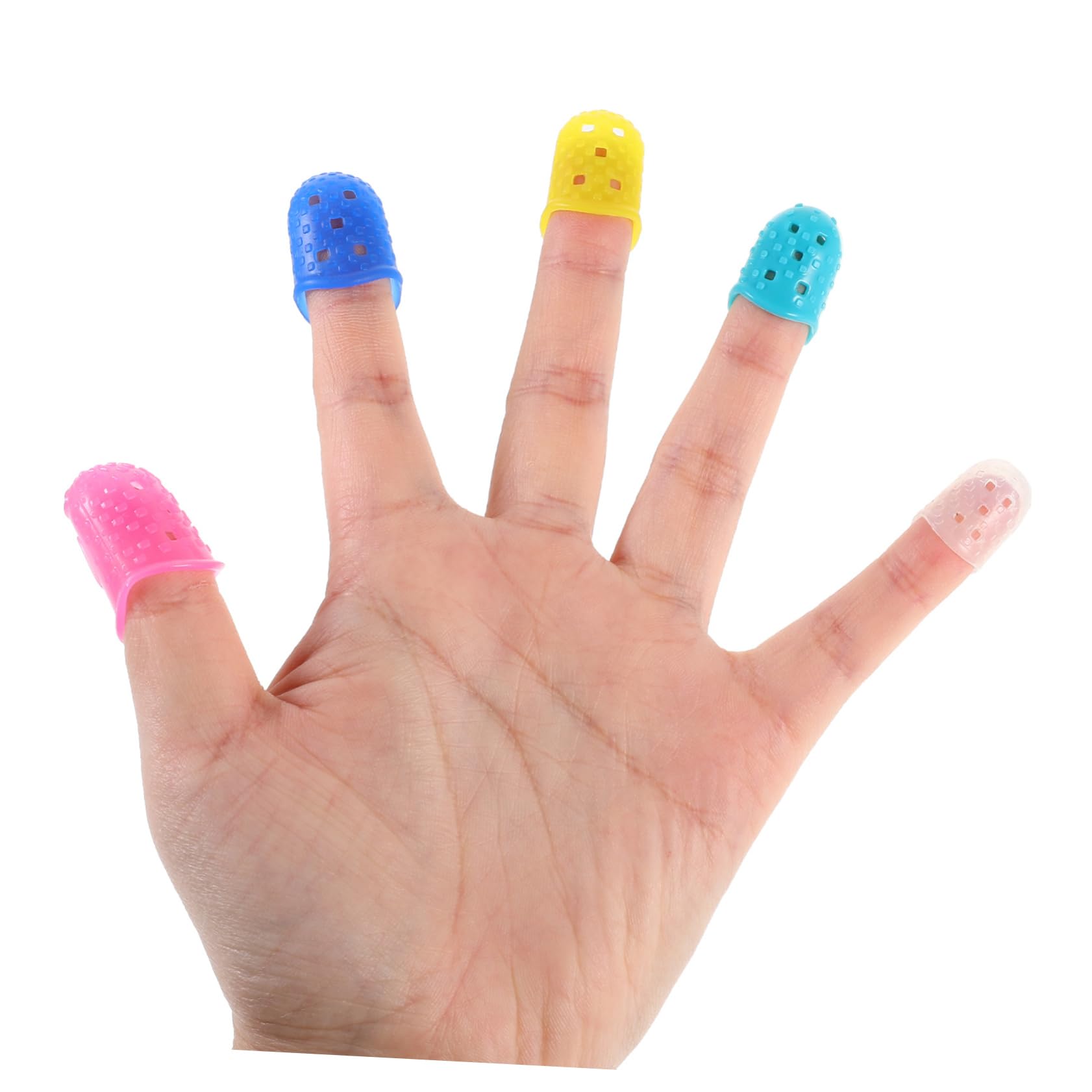 HEALEEP Guitar Finger Protector 10 Pcs Silicone Finger Covers 5 Sizes Non-Slip Comfortable for Guitar Ukulele