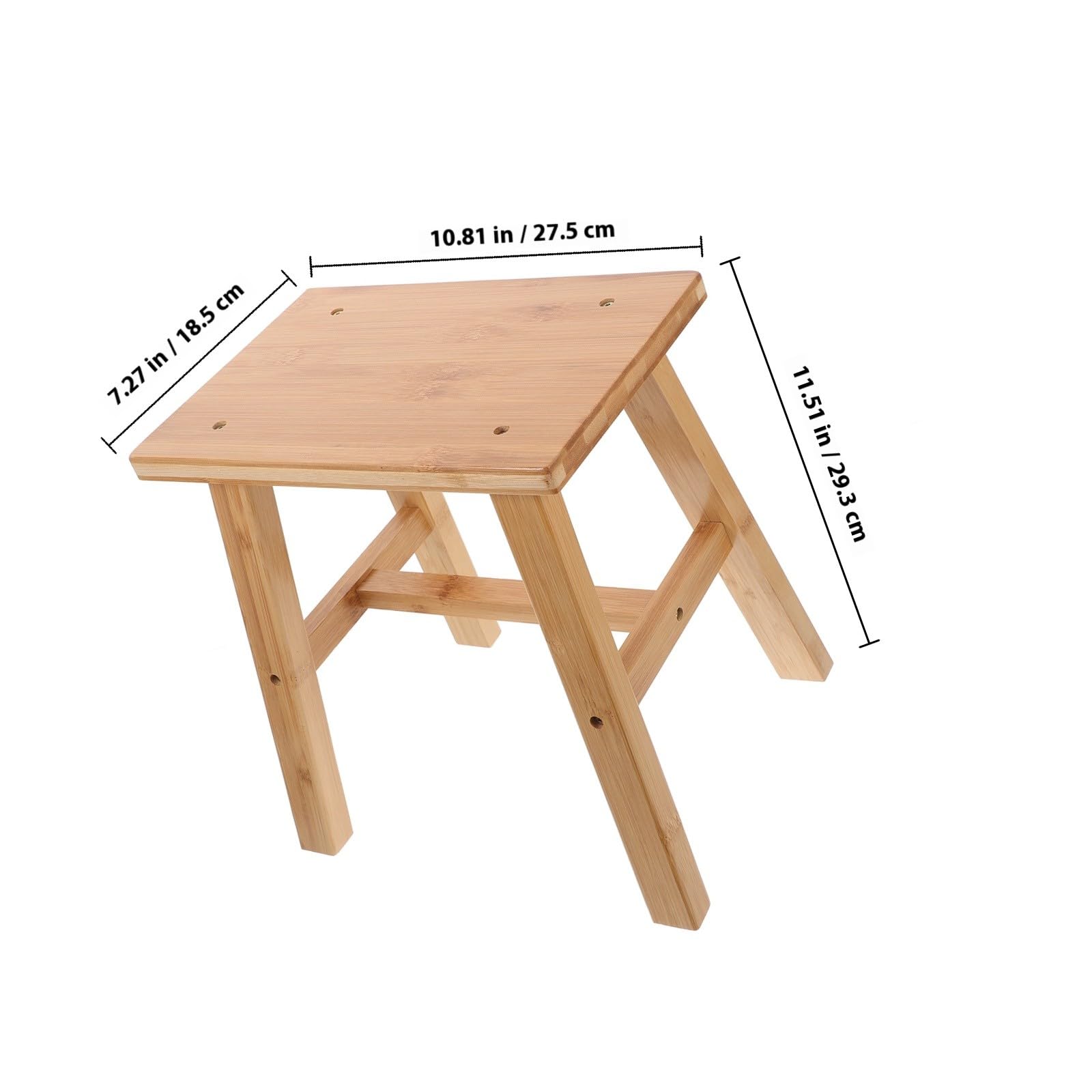 Taburete de Madera Pequeño para Cambiar Zapatos Banco de Bambú Natural Taburete Decorativo Multifunción para Baño y Hogar Resistente y Versátil