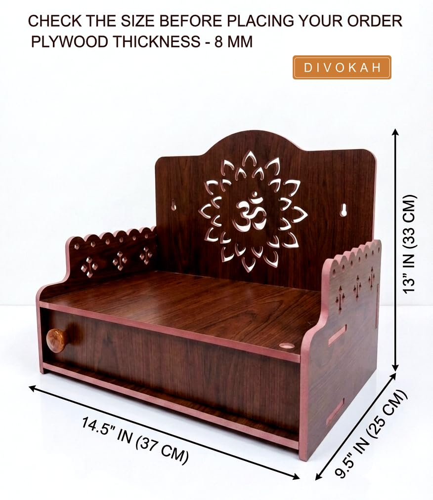 DIVOKAH Wooden Temple - Home Pooja Mandir -2