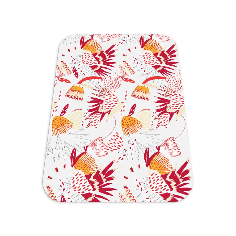 Grand tapis de protection de sol en vinyle imprimé floral 140x100 cm