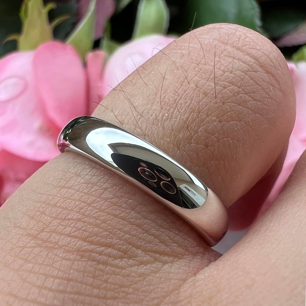 TUTISS 2mm 3mm 4mm 5mm 6mm 7mm 8mm 10mm White Tungsten Rings for Men Women Engagement Wedding Bands Domed Polished Shiny Comfort Fit