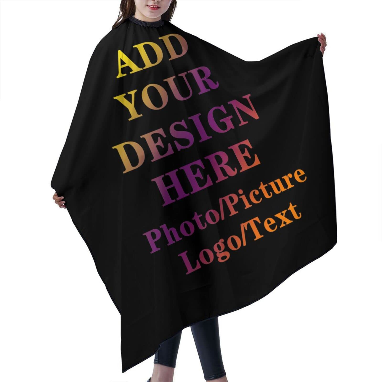Custom Barber Cape for Men Personalized Professional Hair Cutting Cape Designed Your Logo Image Text Salon Haircut Cape for Home Salon and Barbershop