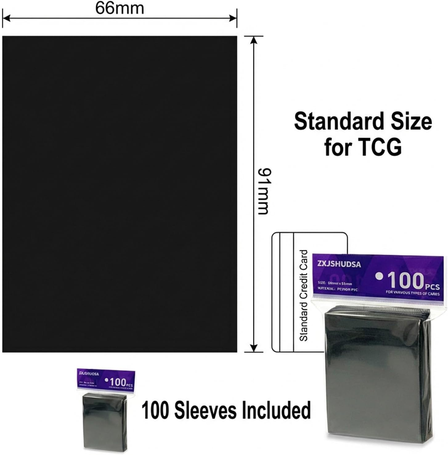 200pcs MTG Card Sleeves, Black Matte Card Sleeves Magic Cards, Protect All Your Trading Cards, for Sports Cards Football Cards Game Cards, 66 x 91 mm