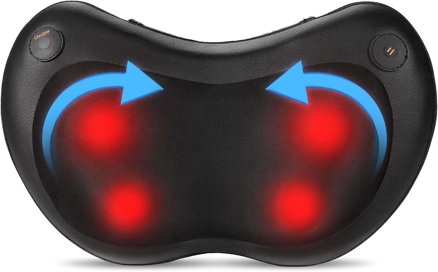 Cervical and Back Massager, Shiatsu Electric Massage Cushion with Heating Function, Neck Pillow Massager with 4 Massage Rollers for Home, Office, Car, Travel