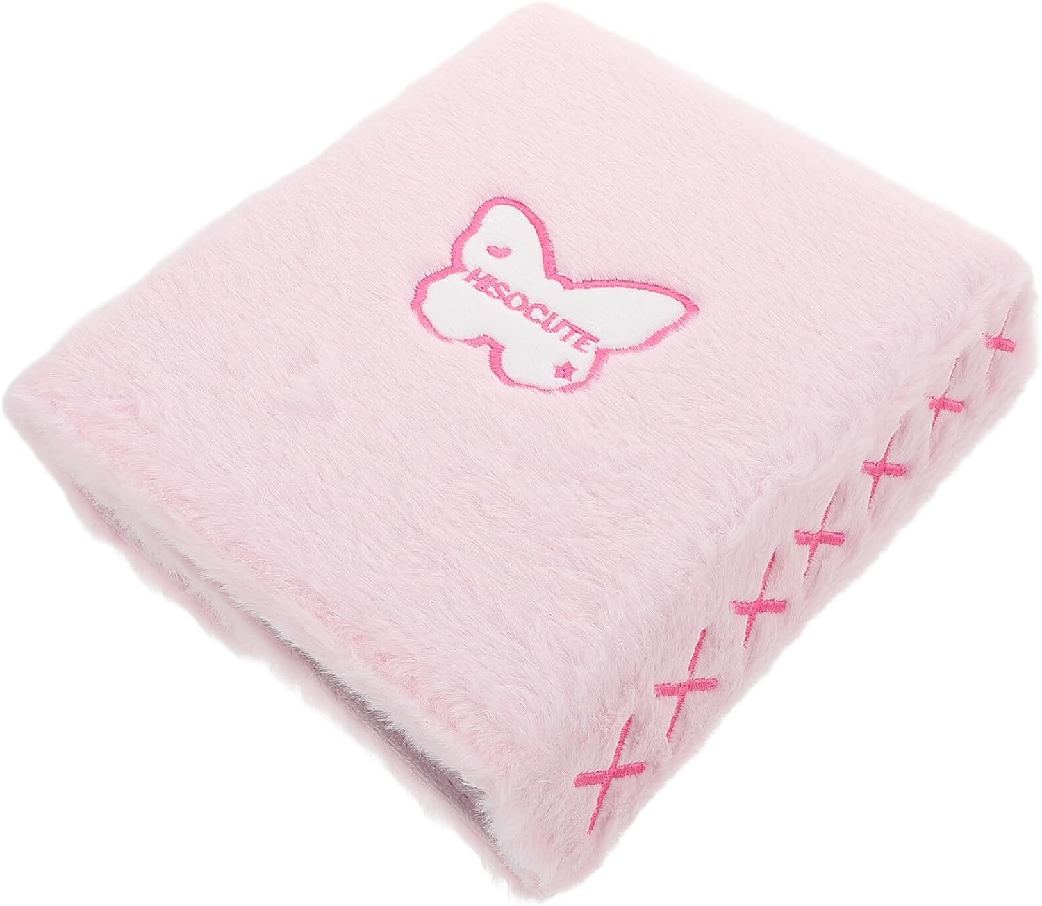 Fluffy Photocard Binder Mini Memory Album Pink Plush Photo Card Holder Portable Scrapbook for Collecting 3-inch Instant Photos and Movie Tickets