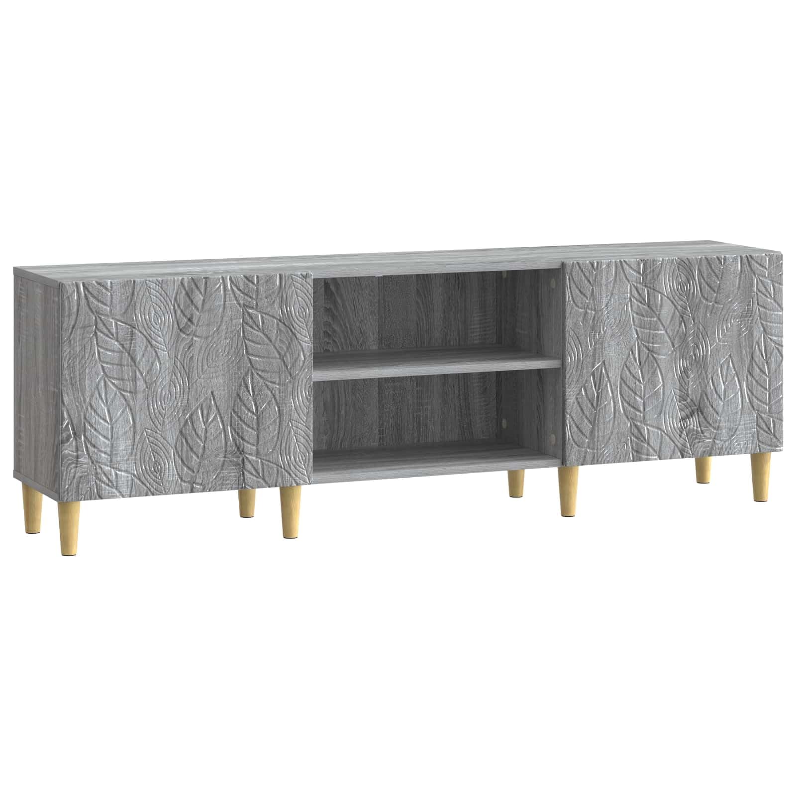 Meuble TV bas 150 cm gris Sonoma pour gagner de la place et ranger le salon