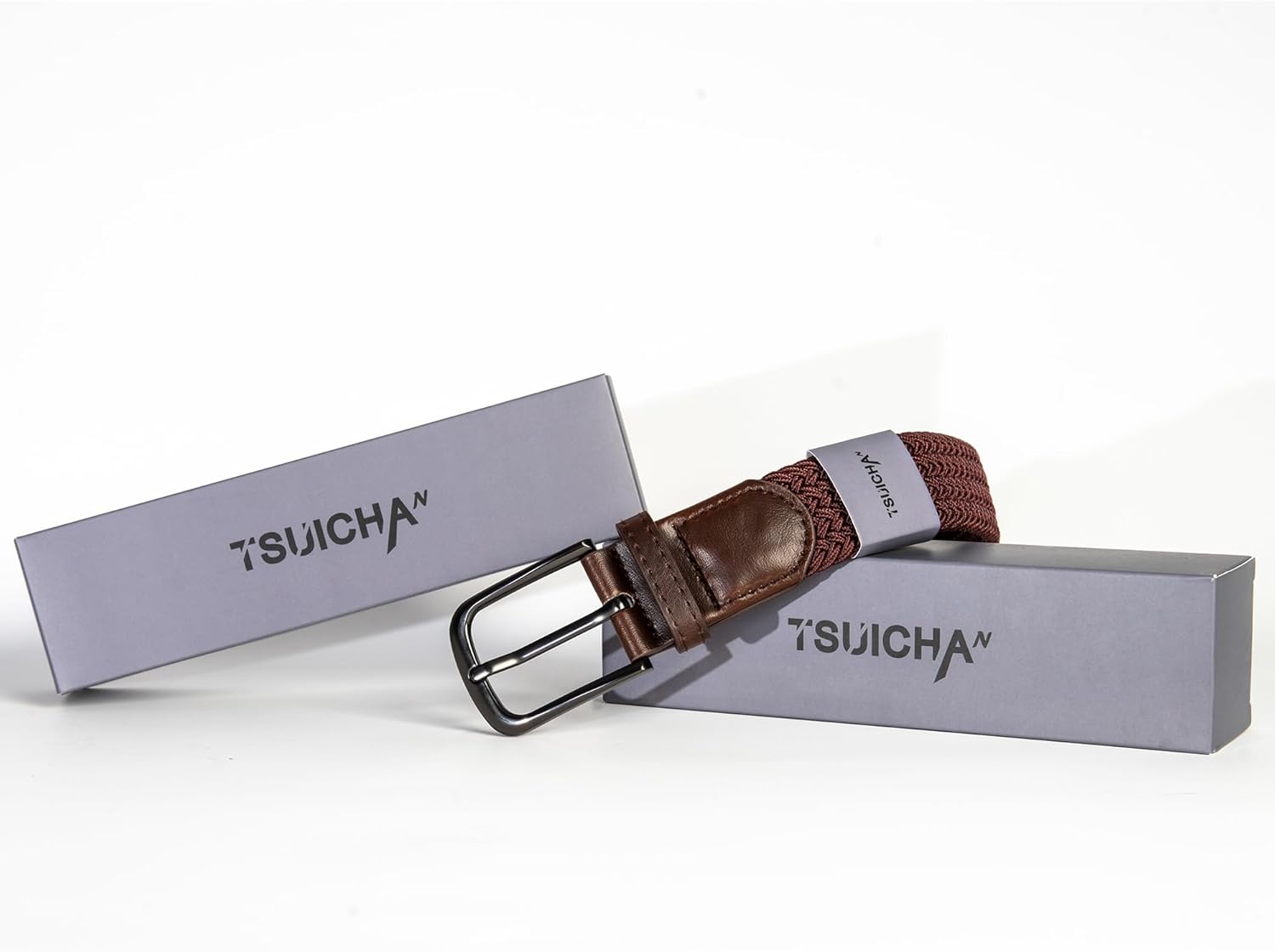 Men's Stretch Belt - Woven Braided Web Belt for Golf, Casual Wear, and Jeans(1 3/8 Inches) - Image 4