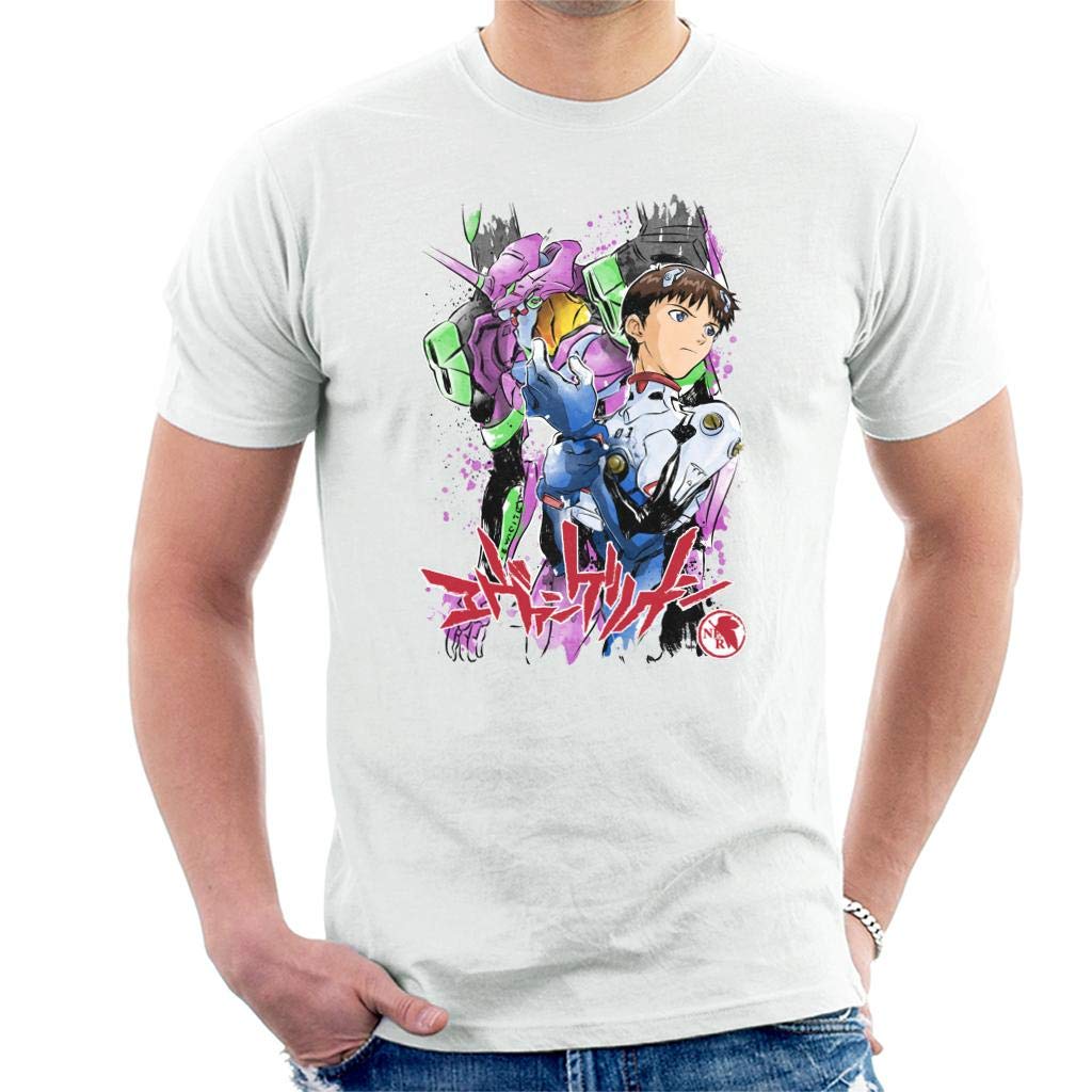 Cloud City 7 Men's White Neon Genesis Evangelion Shinji Ikari T-Shirt