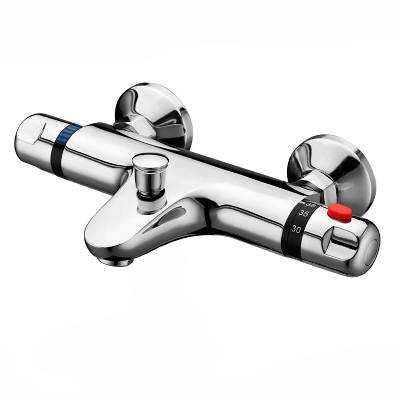 iFCOW Válvula mezcladora termostática para ducha y baño, grifo de ducha antiquemaduras, grifo de latón macizo, accesorios de baño montados en la cubierta