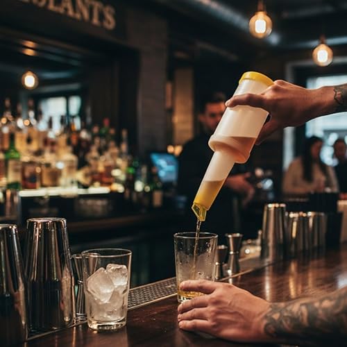 Vista 37 de Juego de 3 recipientes de botellas de plástico para verter jugos de frutas y licor, 2 cuartos de galón para verter jugos de plástico para bares