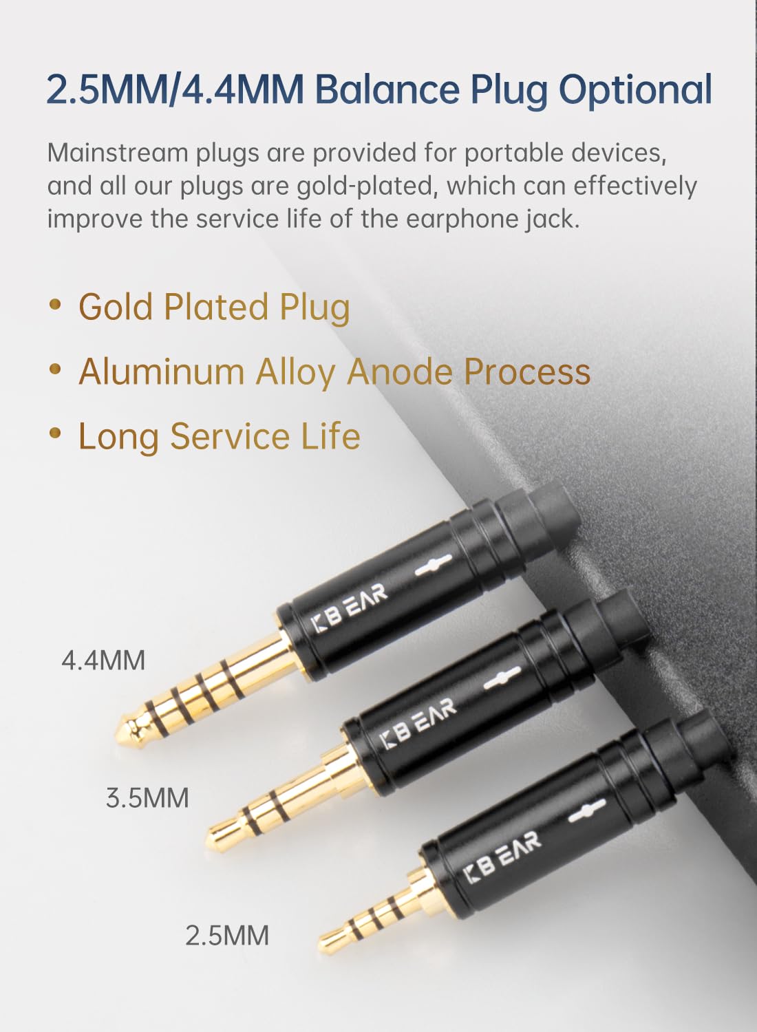 KBEAR KS1 IEM Câble De Moniteur Intra-auriculaire De 1,5 M De Long, CCZ