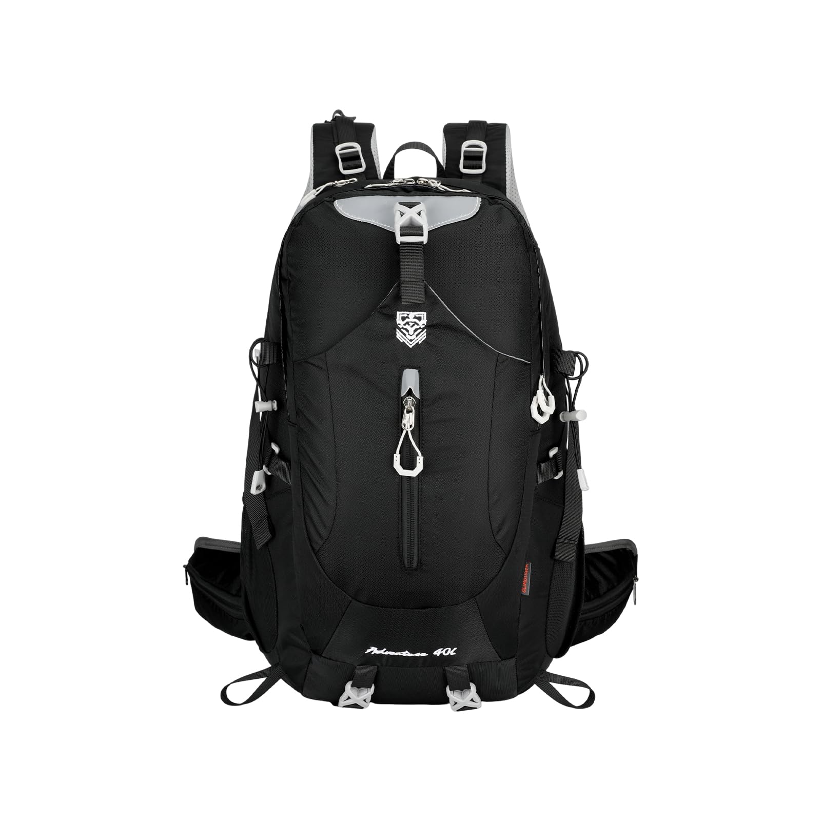 Zaino da Trekking 40L Zaino Impermeabile Grande Zaini Hiking Nylon Campeggio Backpack per Donna Uomo Viaggio Sport Nero