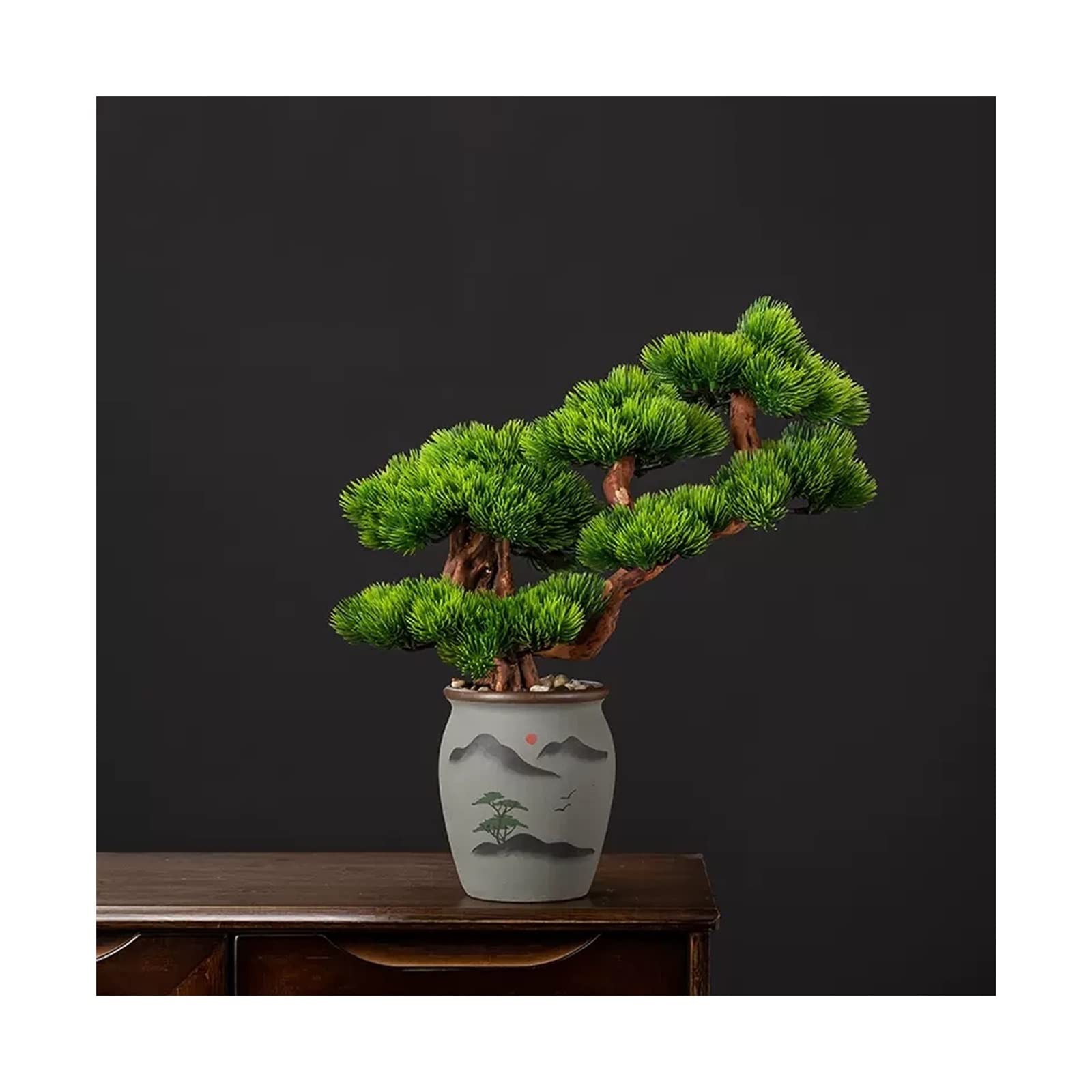 HCZKIUJY Artificial Bonsai Tree Bonsai Tree Fake Pine Bonsai Indoor Decoration Fake Bonsai Artificial Plants for Indoor Room Office Decoration Fake Plant Decoration (D)