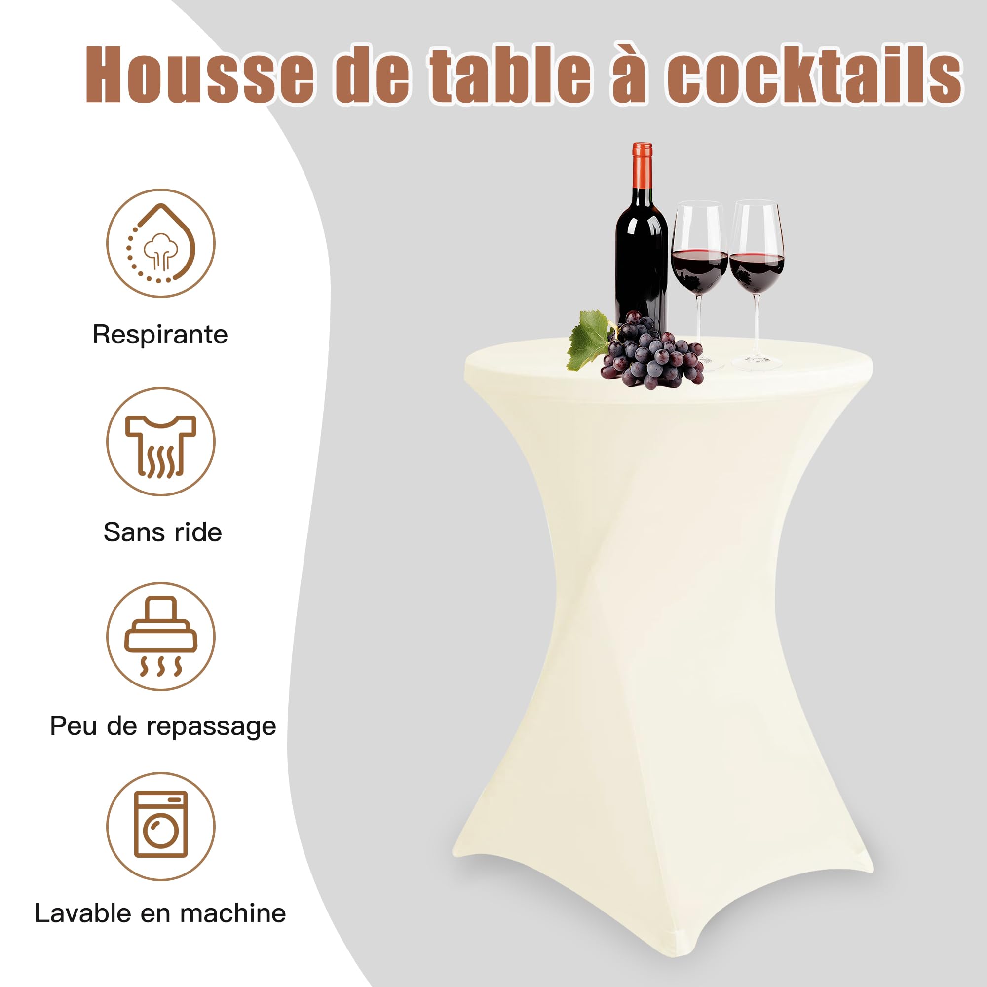 SUKAIKEQA Tovaglie elastiche stretch • Vari colori/dimensioni • Design moderno e minimalista • Facili da installare • Perfette per bar, tavoli rotondi, matrimoni, feste • Atmosfera elegante