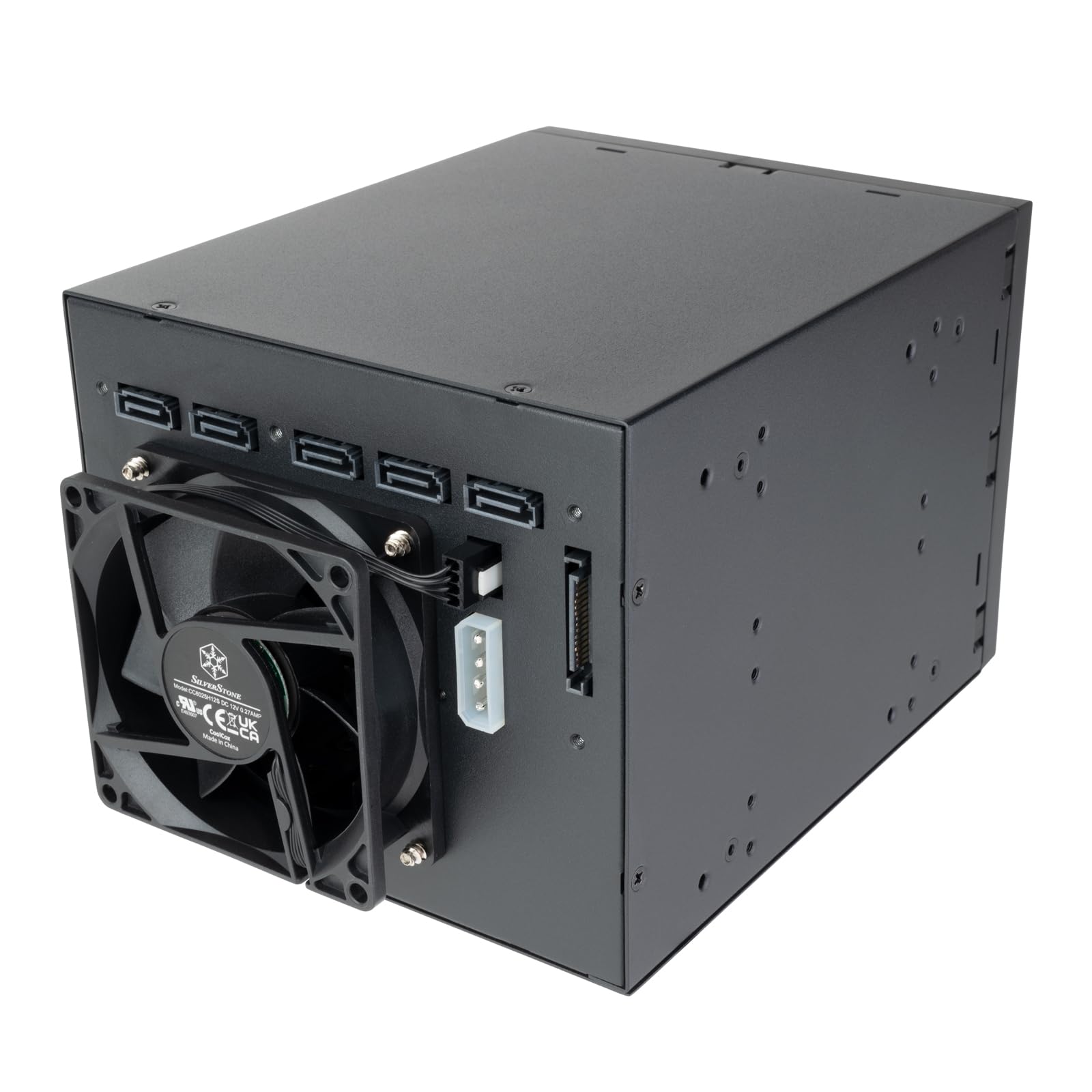Silverstone SST-FS305B-E - DREI-5,25-Zoll-Geräte-Einschub-auf-fünf-3,5-Zoll-SAS-12G/SATA-6-Gbit/s-Hot-Swapping-Adapterkäfig, SST-FS305B-E (Schwarz+Schwarz)
