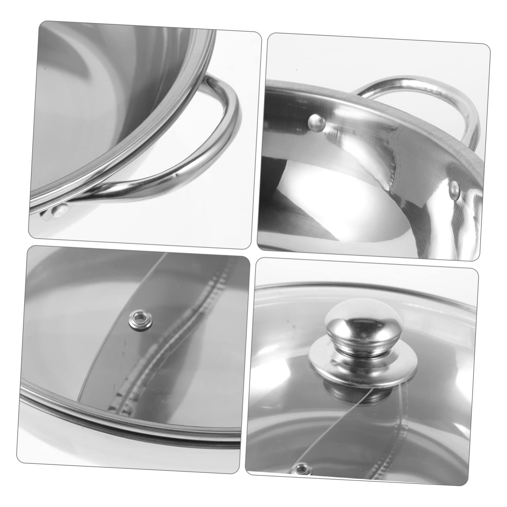 Edelstahl Doppeltopf mit Trennfach, Dickwandig, Silber