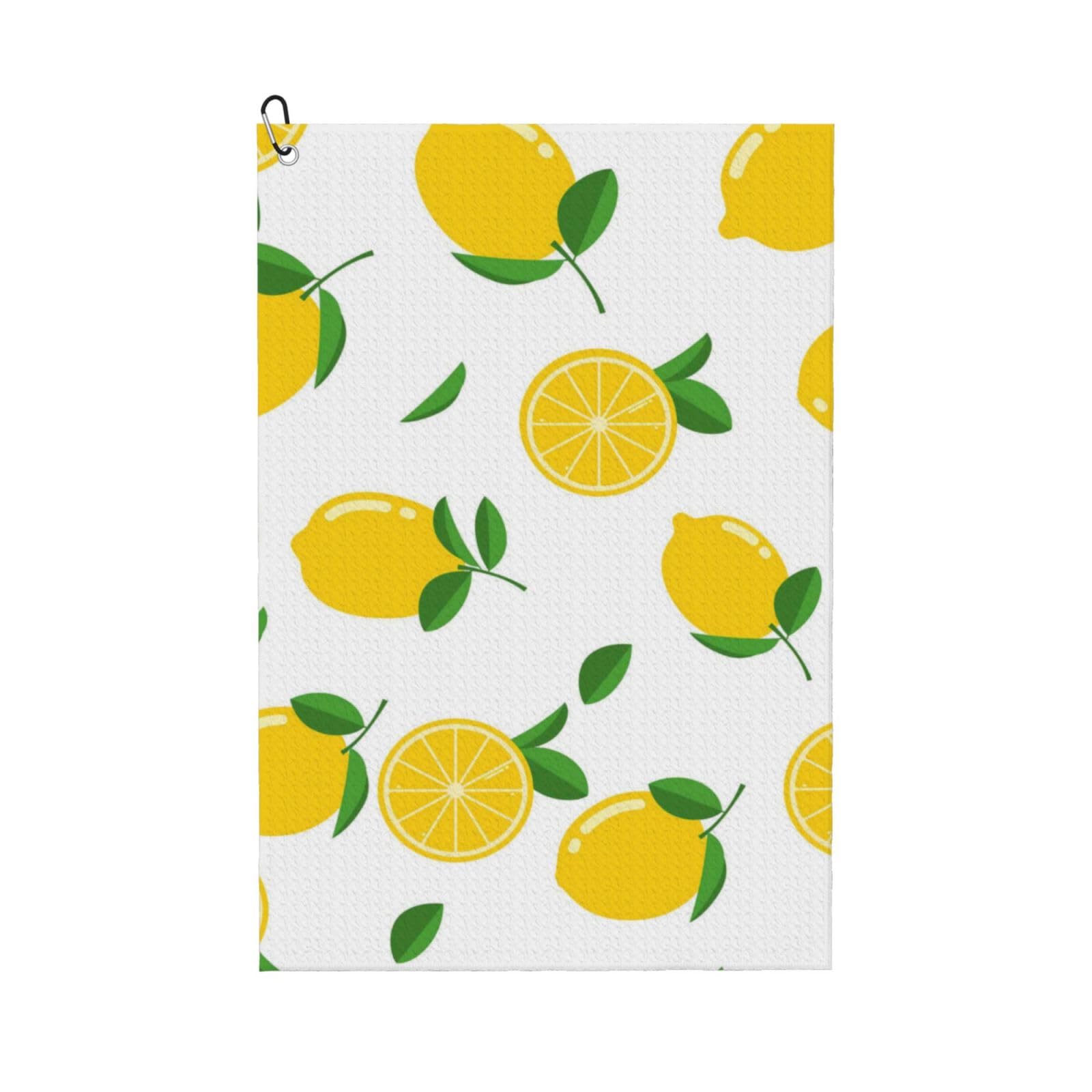 Hnnkloy Yellow Lemon, 16x24 in Portable Waffle Golf Towels with Carabiner Clip for Golf Bag