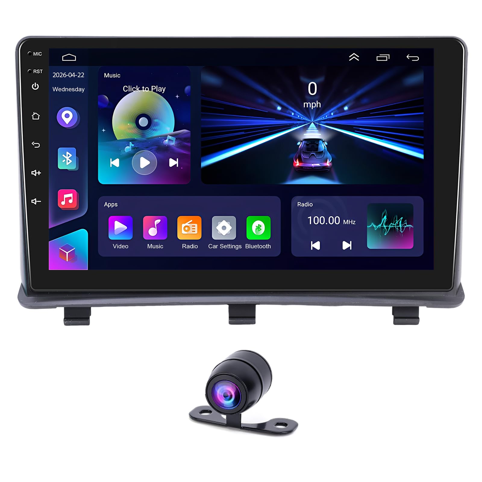 9 inch Android 15 Podwójny DIN Radio samochodowe for Opel/Vauxhall Antara 1 2006-2017,2+32G Touchscreen Autoradio Navi Wireless Carplay Android Auto Bluetooth FM/RDS Kamera cofania Mirror Link