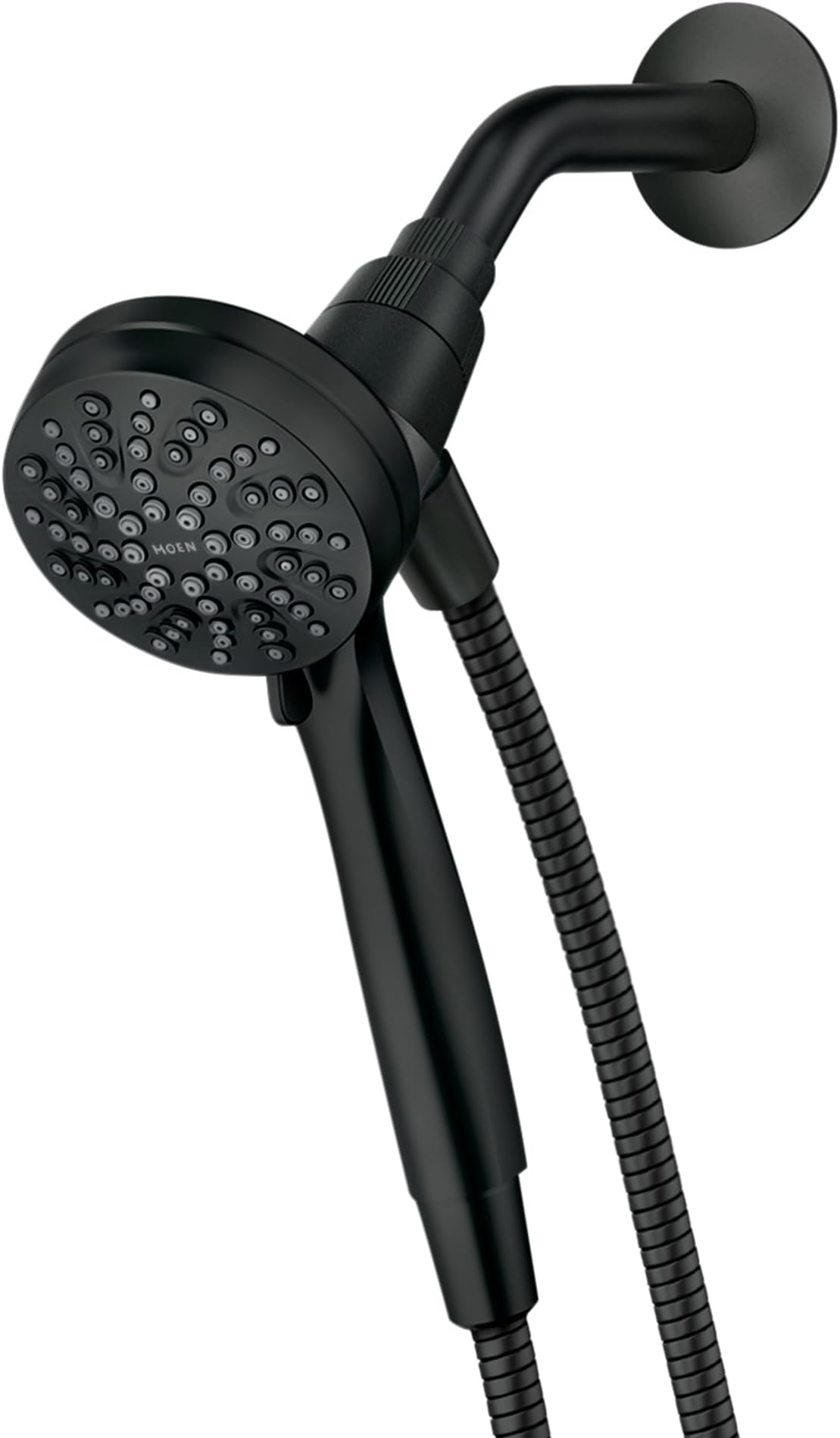 Engage Magnetix Matte Black Eco-Performance 3.5-Inch Six-Function Detachable Handheld Showerhead with Magnetic Docking System, 26100EPBL