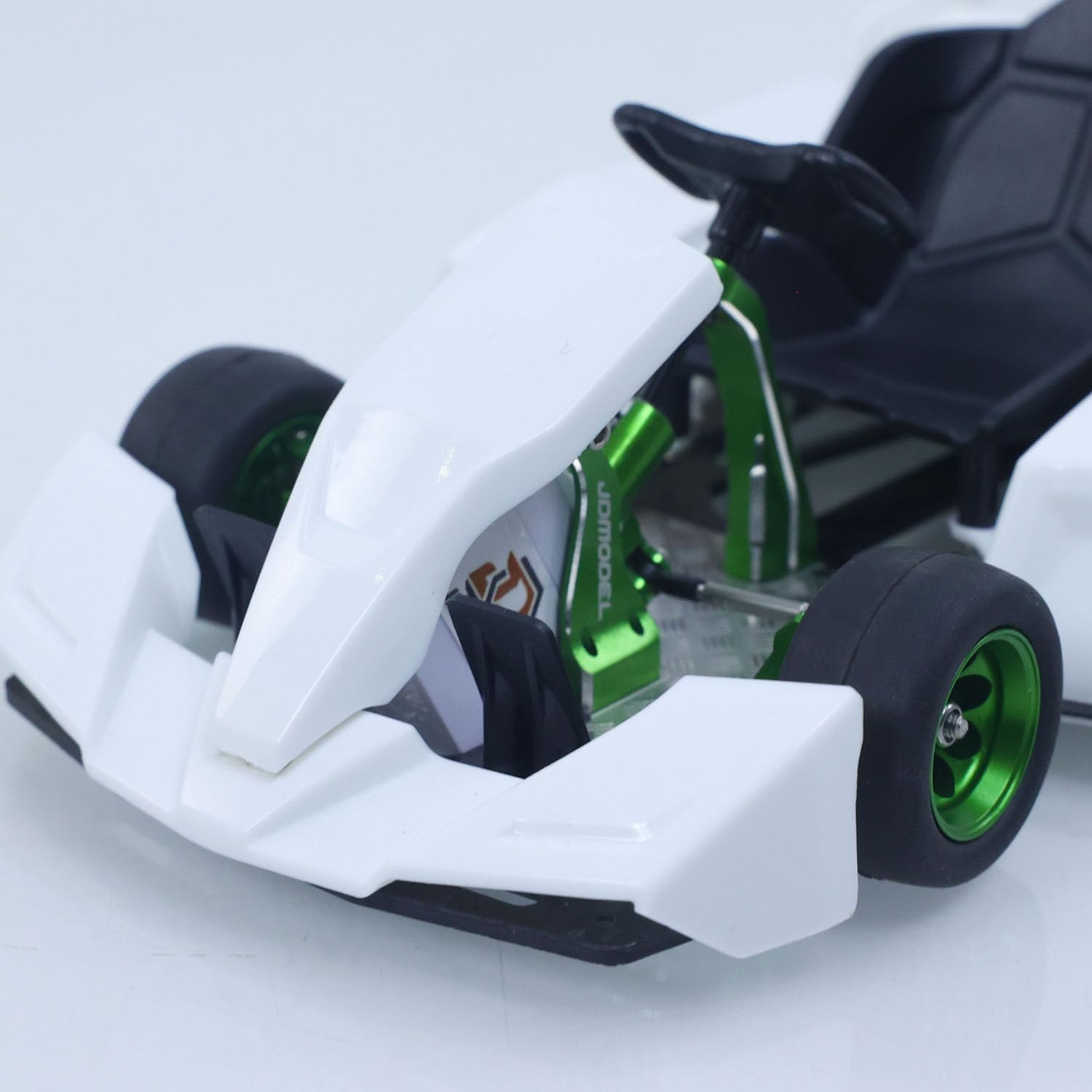 Remote Control Electric Racing Car 1/10 Plastic RC Go-Kart Model JDM 298B Unlimited Retrofit Model Kit for Indoor Outdoor Play Gift Toy Car Gift for Ages 14+(Green)