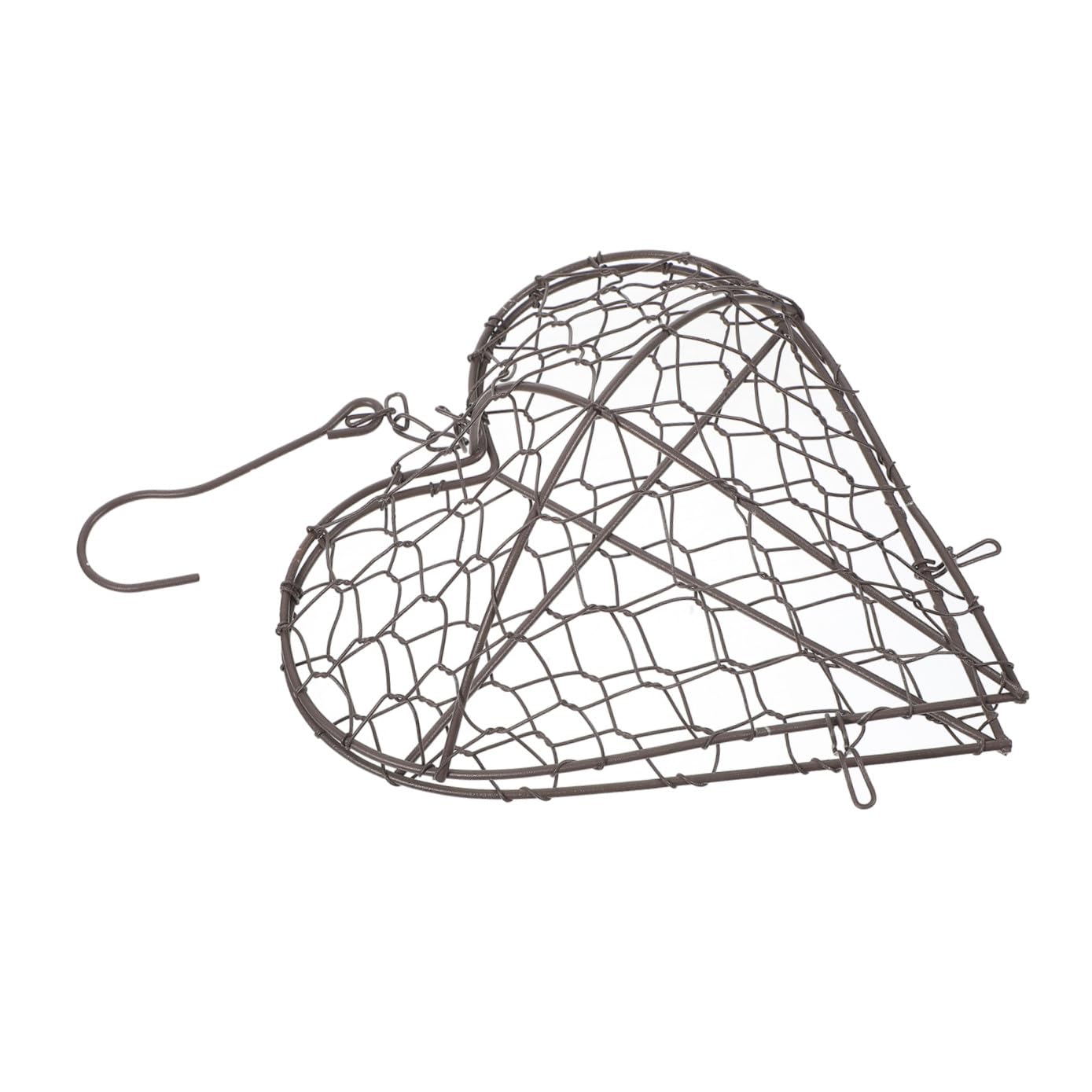 POPETPOP 3 Pezzi Cesto Appeso a Forma Di Cuore Planare Rustico Accessori Decorativi Per La Casa Pianta Sospesa Vaso Da Appendere Alla Parete Decorazioni a Cuore Nozze Brown Ferro Da Stiro