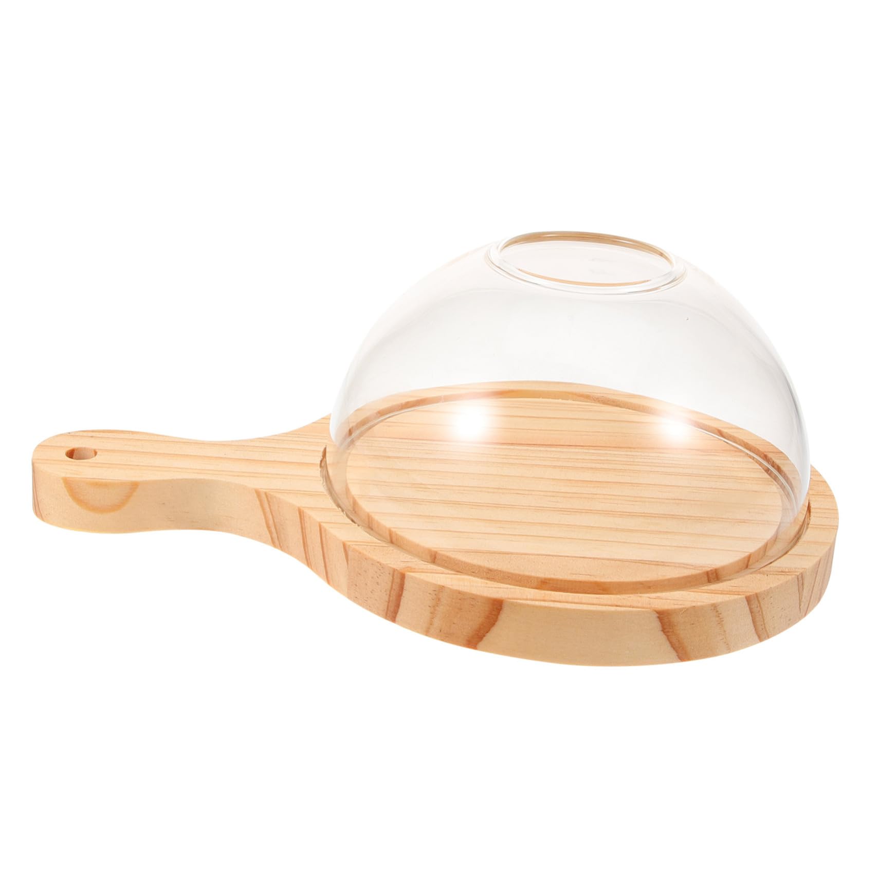 COLLBATH Cúpula Transparente para Alimentos Ahumados de Vidrio y Madera