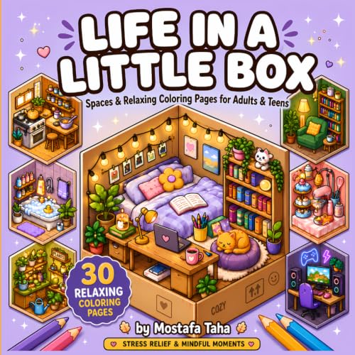 Life In A Little Box: Cozy Mini Rooms, Tiny Spaces & Relaxing Coloring Pages for Adults & Teens image 2
