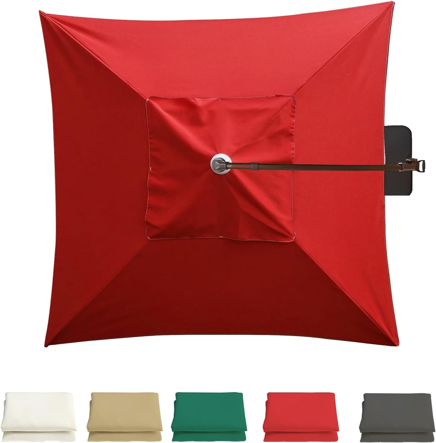 Plerile 6.5ft 4 Ribs Replacement Umbrella Canopy, Square