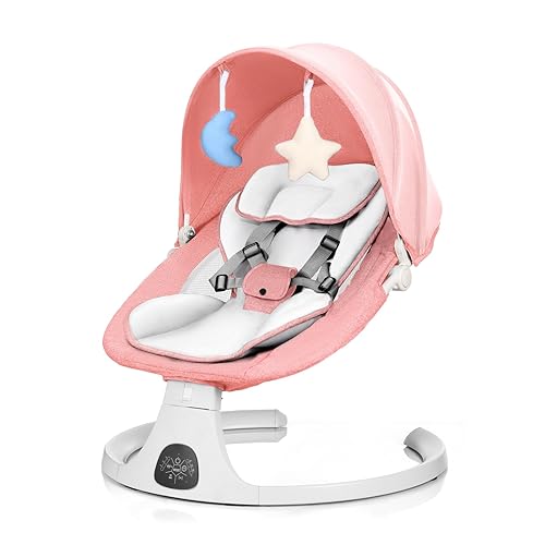 Baby Swing - Balancín multifuncional 3 en 1, portátil con control remoto, cinturón de seguridad de 5 puntos, 5 balanceo automático, temporizador de