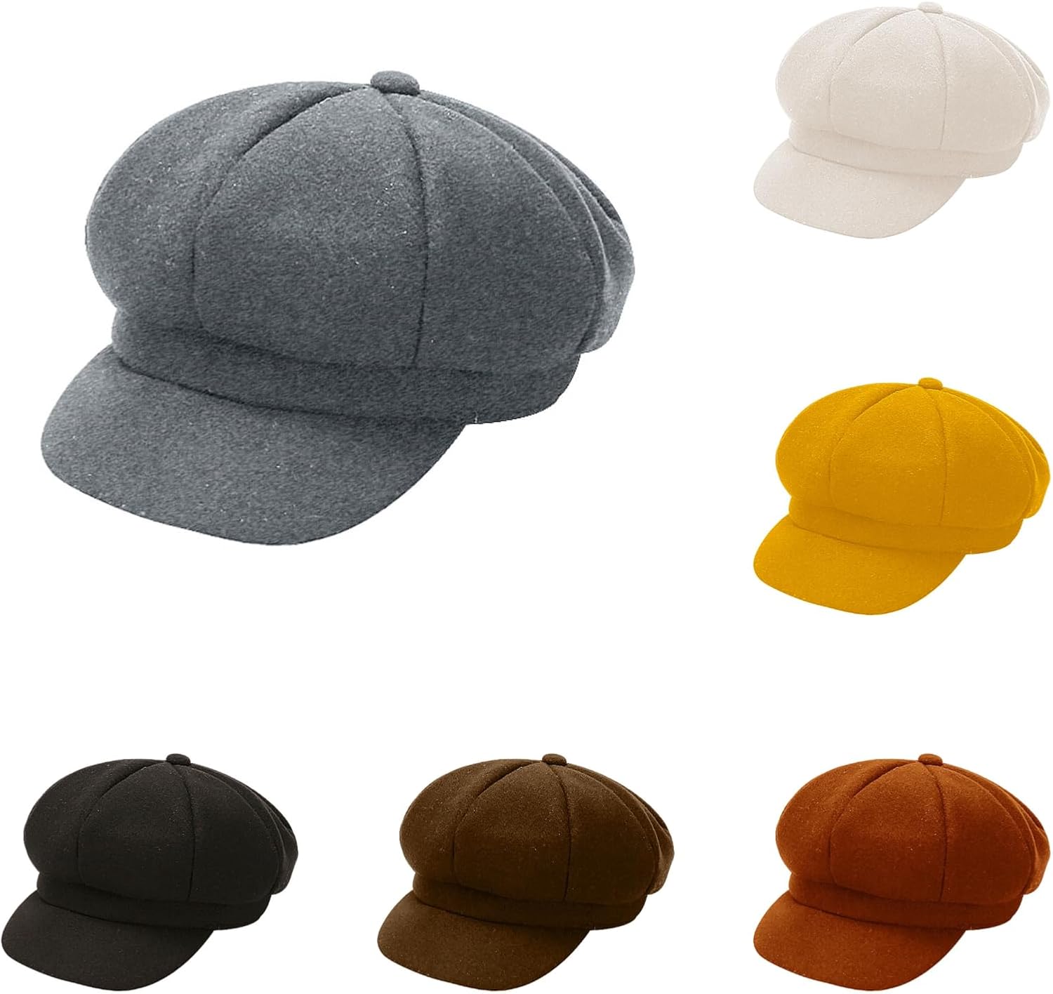 Plaid Newsboy Hat Striped Flat Visor Beret Cap for Women 8 Panel Hat Cabbie Fiddler