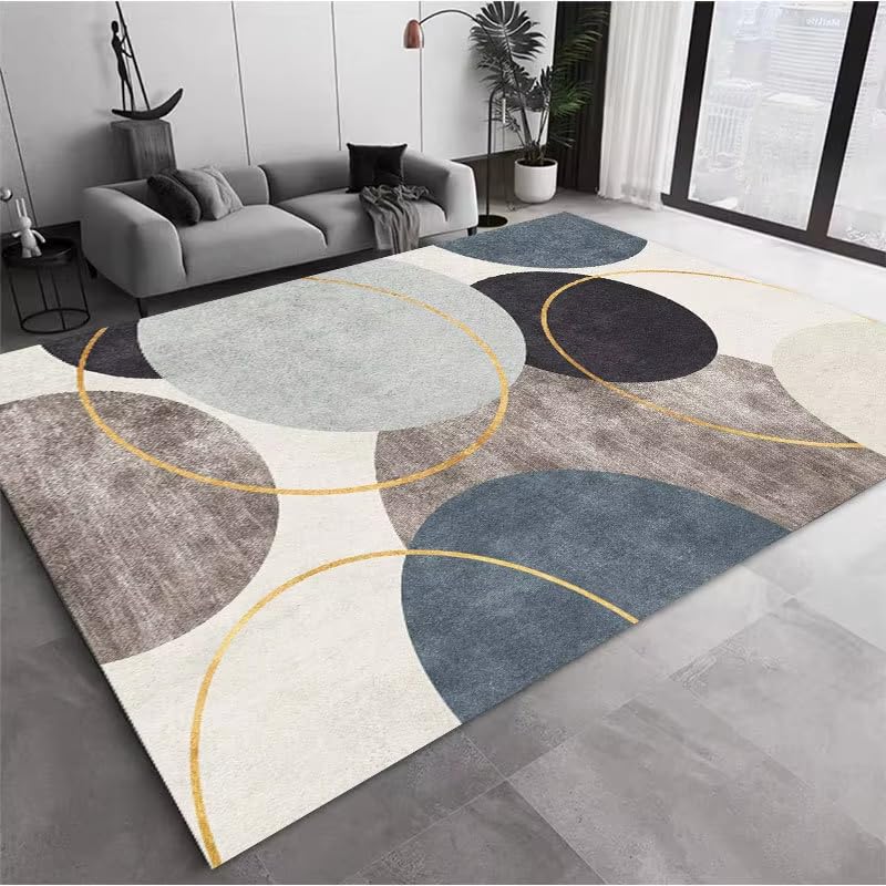 Tapis salon antidérapant et grand tapis géométrique chambre 120 x 160