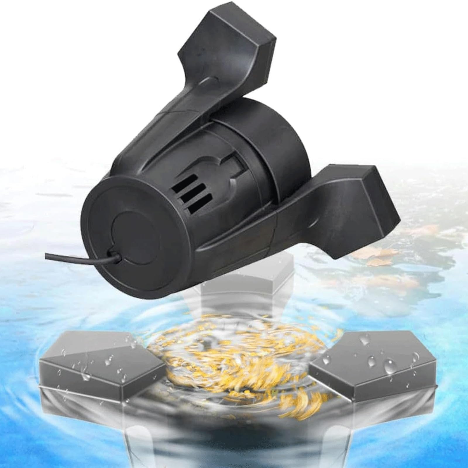Skimmer Flotante 43W/70W,Máquina Limpiadora de Superficie de Estanque 3000L/H/4200L/H con Bomba de Agua y Sistema de Filtración,Cesta de Filtro Extraíble for Estanque de Peces, Lago(70W)