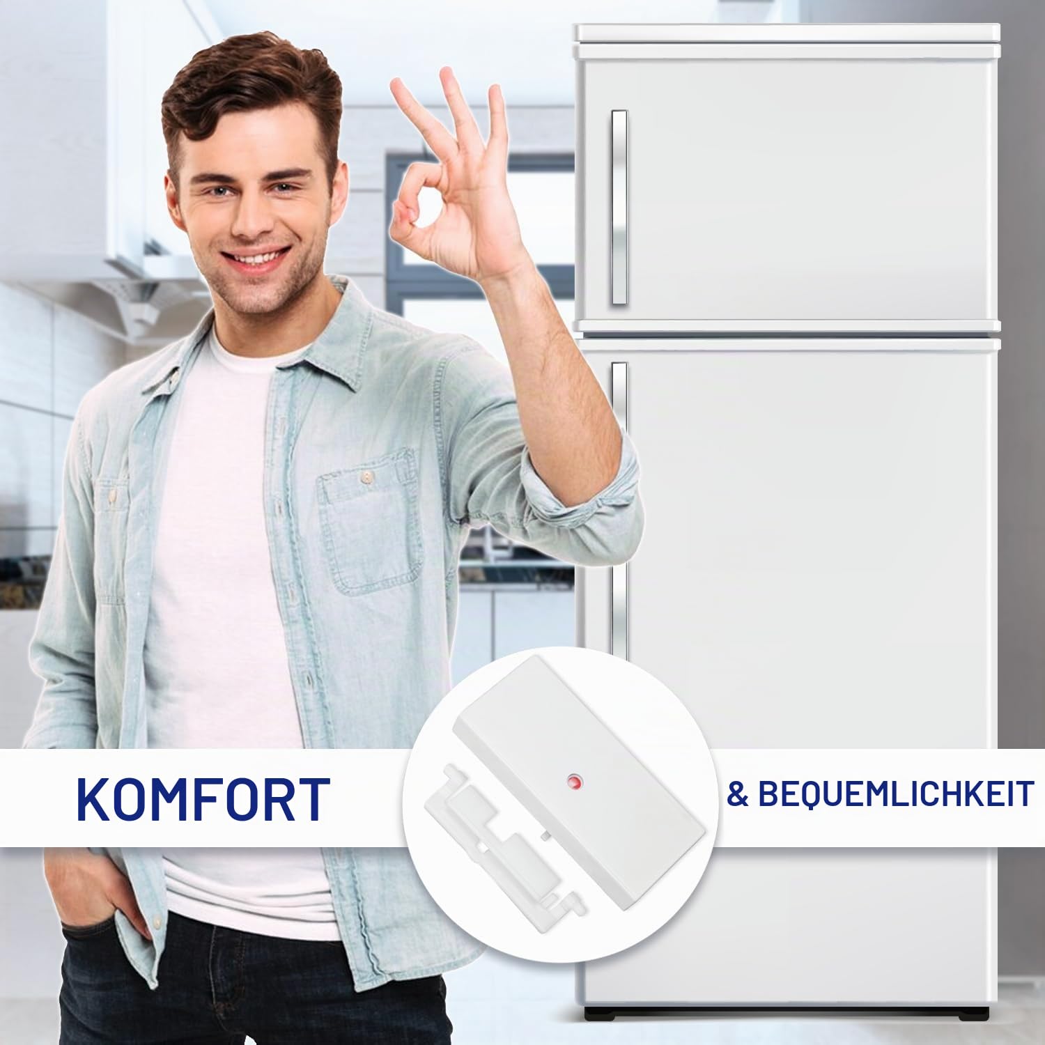 MONTERAL Griff für Gefrierschrank im Kühlschränke 100 x 44 x 18 mm und Feder mit dem Originalcode 00059129 059129 für Bosch - Garantie 10 Jahre