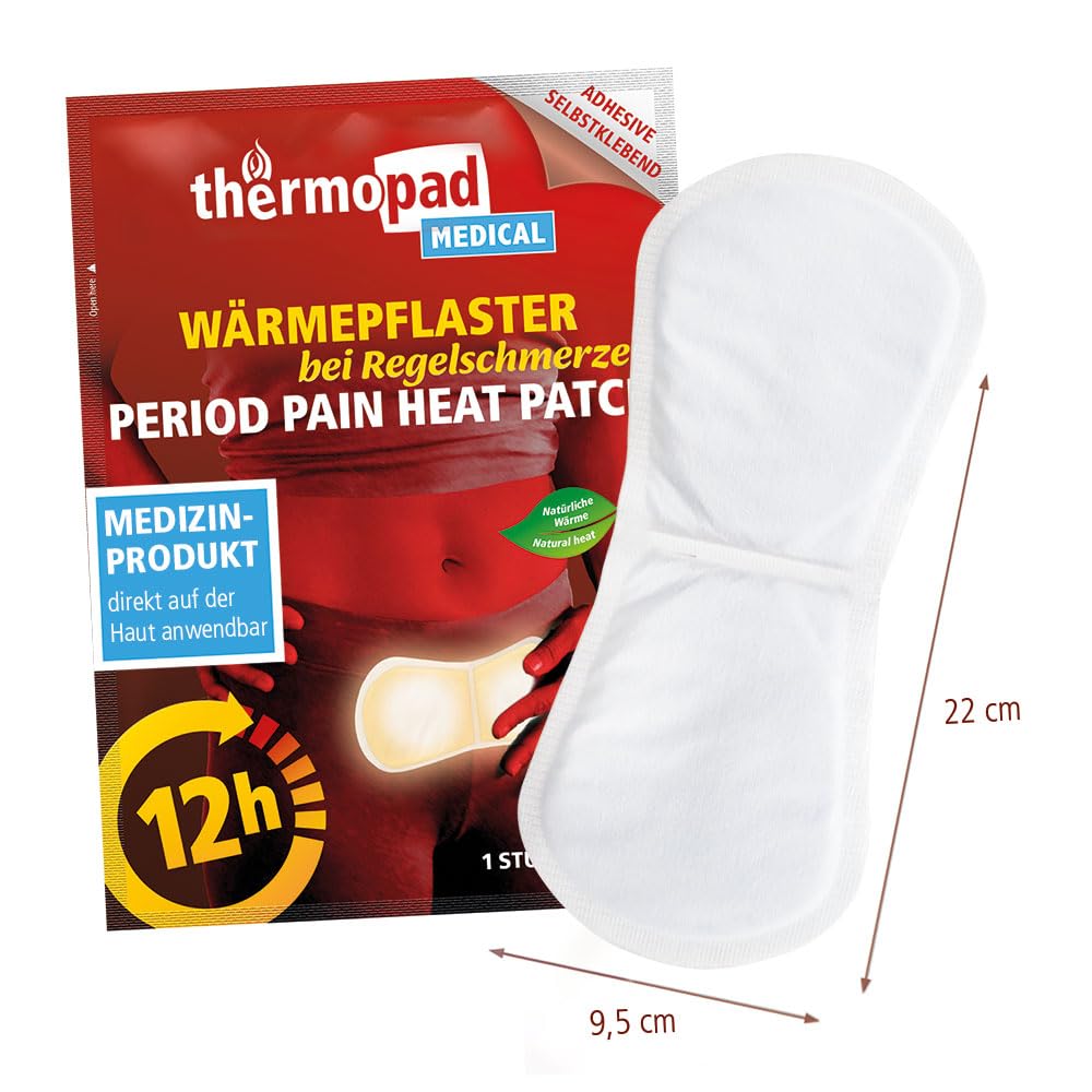 THERMOPAD Medical – 5, 10 o 30 parches térmicos médicos – 12 horas de calor para aliviar los dolores menstruales/tensión muscular (30 unidades)