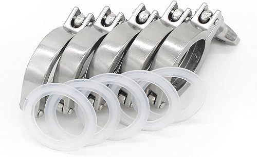 Miniatura 8 de QiiMii Abrazadera triple de acero inoxidable 304 de un solo pin resistente con tuerca de ala para virola TC 1.5 pulgadas con 1 junta de silicona