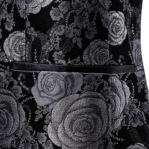 Image of Barry. Wang Men's Sport Coats & Blazers Flower Suit Jacket 1 Button Paisley Tuxedo Mardi Gras Carnival Parade Gift