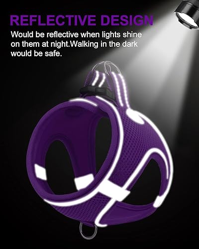 Vista 73 de Joytale arnés para perro, 12 colores, chaleco de malla transpirable, arnés acolchado suave reflectante para perros medianos, negro, XL.
