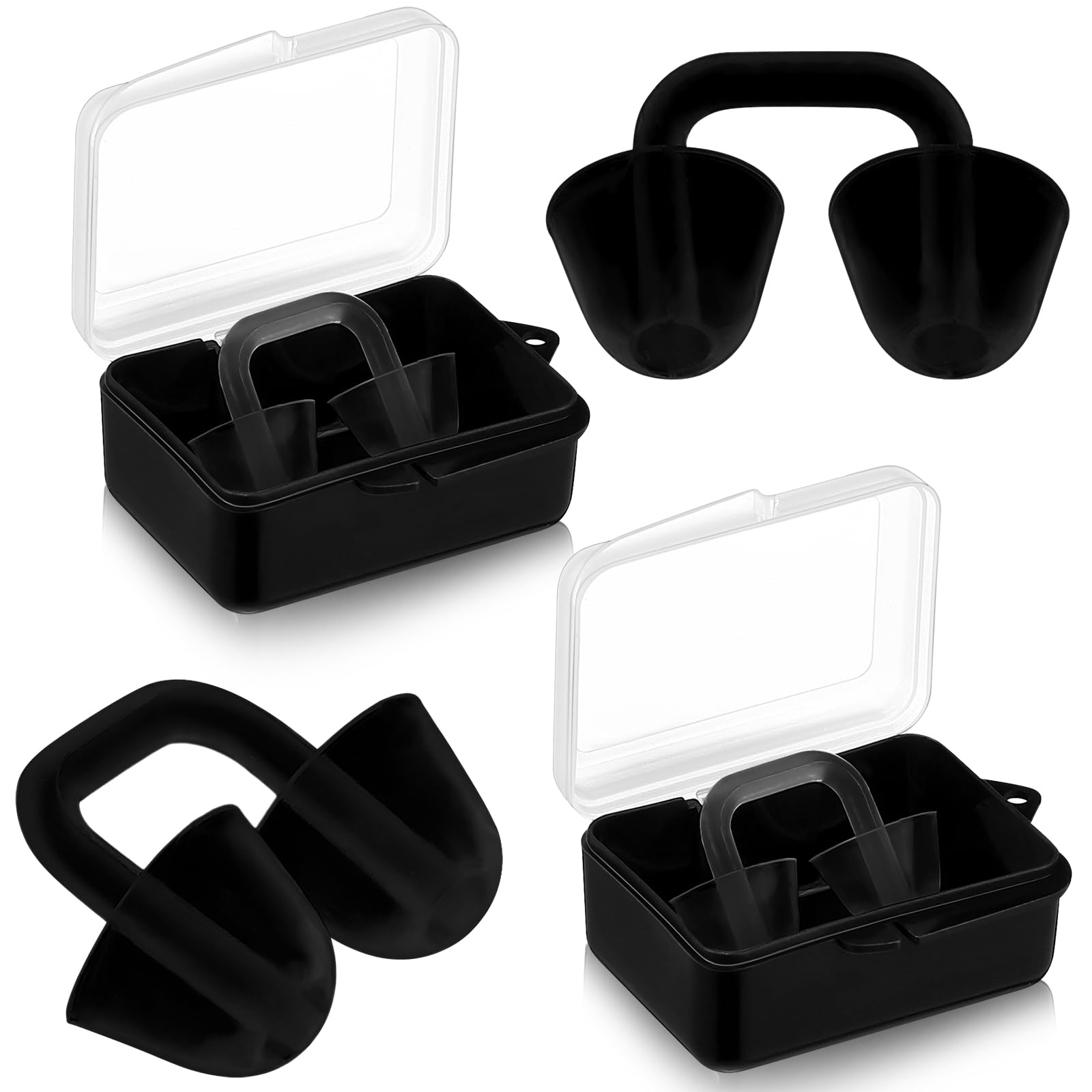 Relaxweex 2 Sets Schwimm-Nasenstöpsel für Erwachsene, Männer und Frauen, Silikon-Nasenclip mit transparenter Kunststoff-Aufbewahrungsbox, wasserdichter Nasenlochstöpsel, Schwimmschutz für Schwimmen