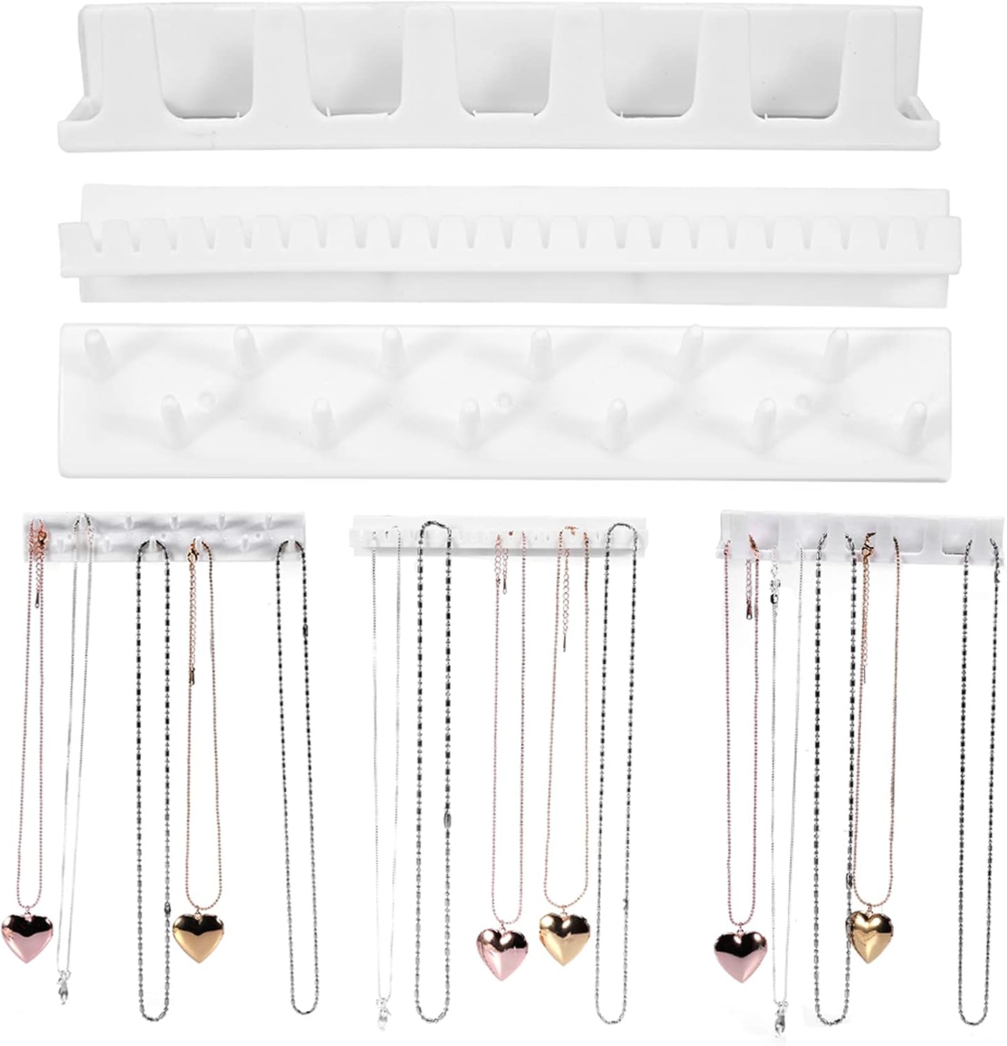 Yctze Lightweight SelfAdhesive Display Holder for Jewelry, Necklace, Ring, Earrings, Wall Hanging Organizer with Small Hooks