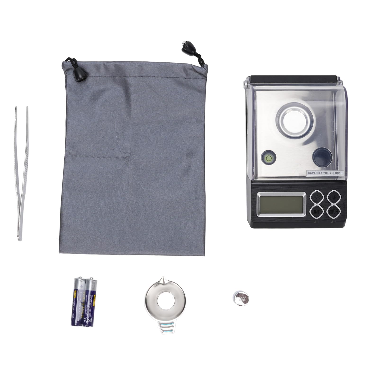 Balance numérique en milligrammes 20 g, 0,001 g, ultra précise, pour bijoux, poudre d'or, avec poids d'étalonnage, balance électronique portable pour chimistes, bijoutiers,