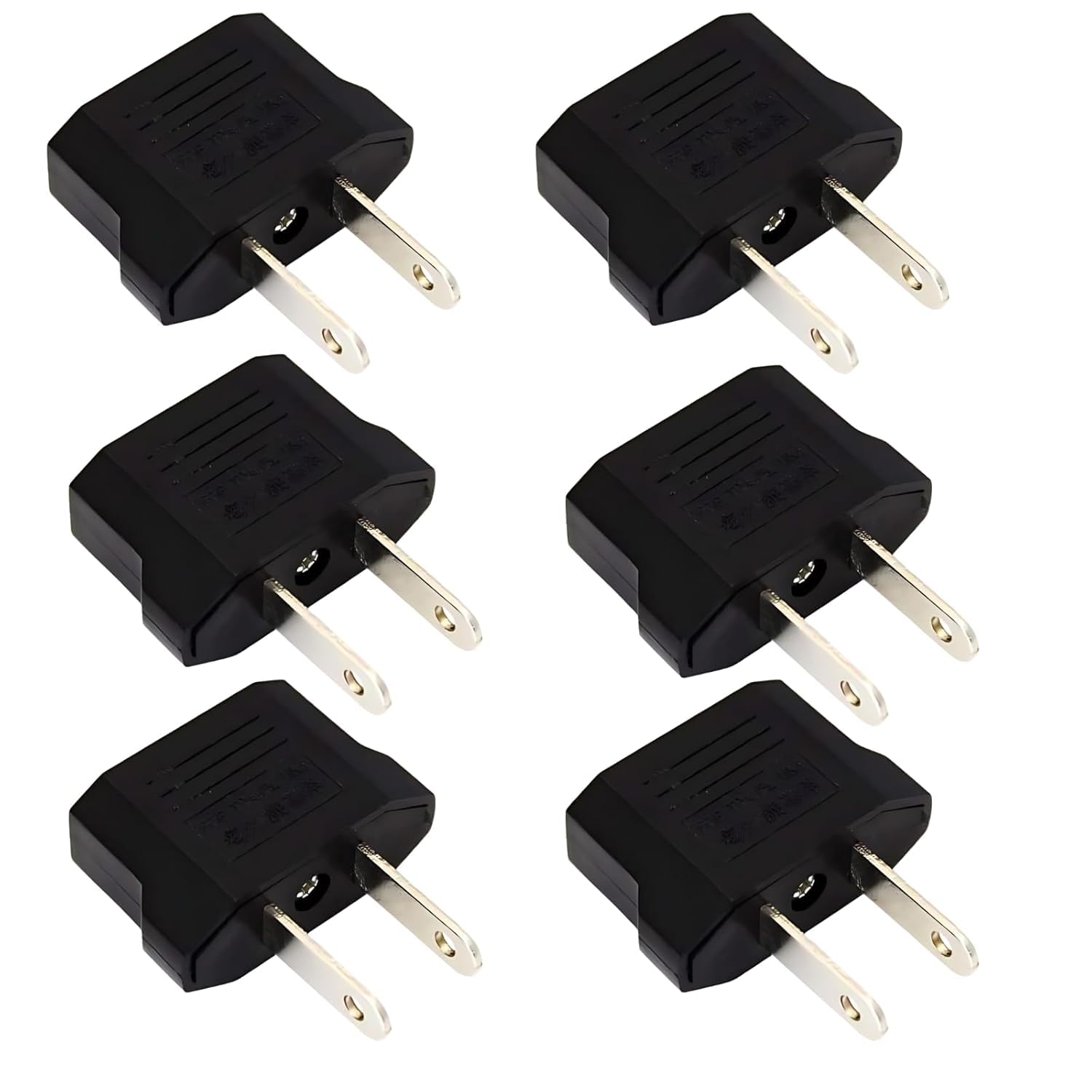 2-Pin Flat to Round US Conversion Plug, Compact Electrical Adapter for Home and Travel Use, Durable and Easy to Use (Pack of 6)-image-35