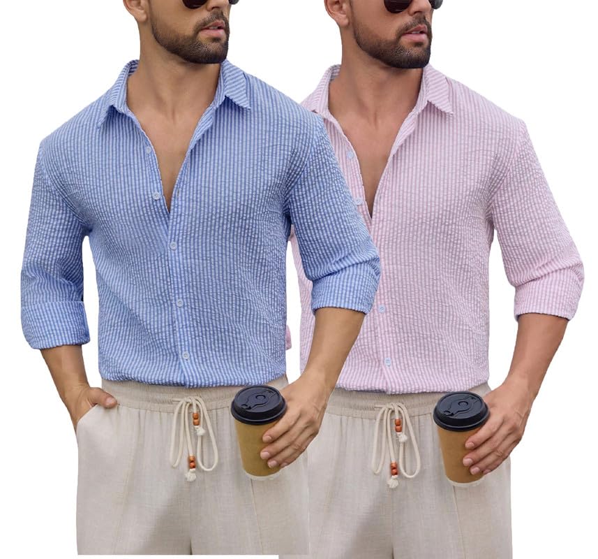 Image of Lymio Men Shirt || Striped Shirt for Man || Full Sleeve || Casual Style (Packs Also Available) (Crush-Lining-New)