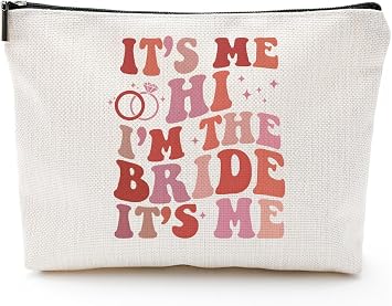 Its Me Hi Im The Bride Its Me Makeup Bag, Bride Gifts for Women, Bachelorette Party Essential Cosmetic Pouch, Bridal Shower Gift, Wedding Survival Kit for Brides, Honeymoon Travel Organizer Bag