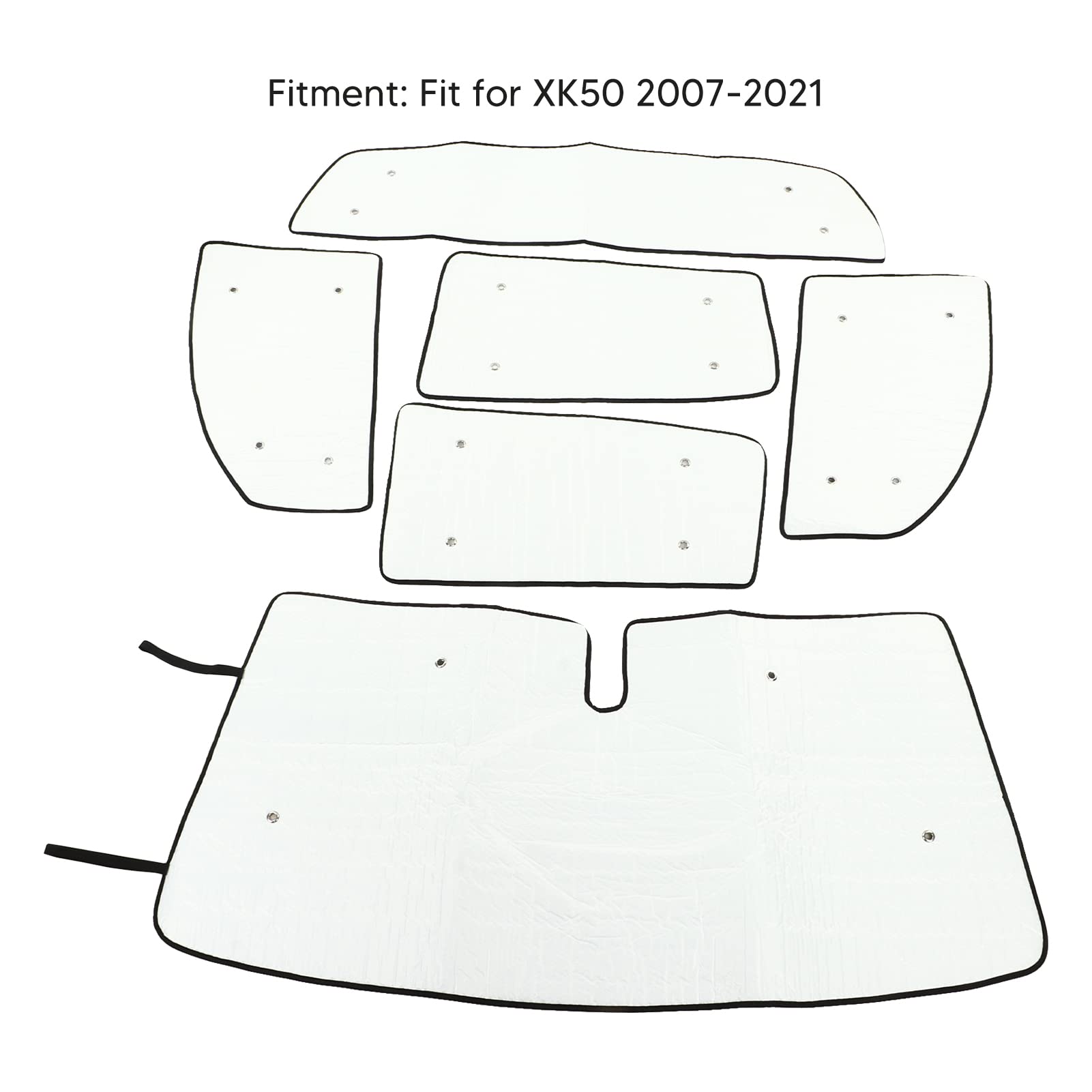 Parasol para Parabrisas de Coche, Paquete de 6, Reflector de Calor y Rayos UV con Ventosas para XK50 2007-2021