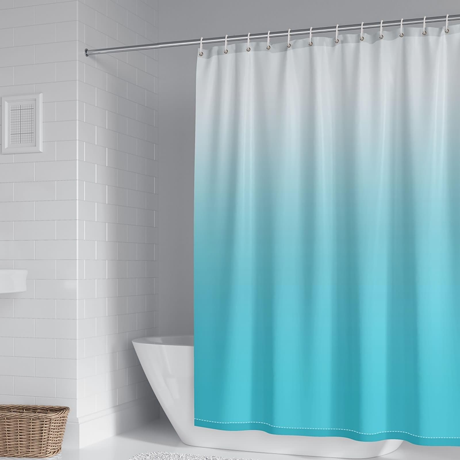 Rideau de douche bleu 240x200 rideau salle de bain imperméable polyester couleur dégradé