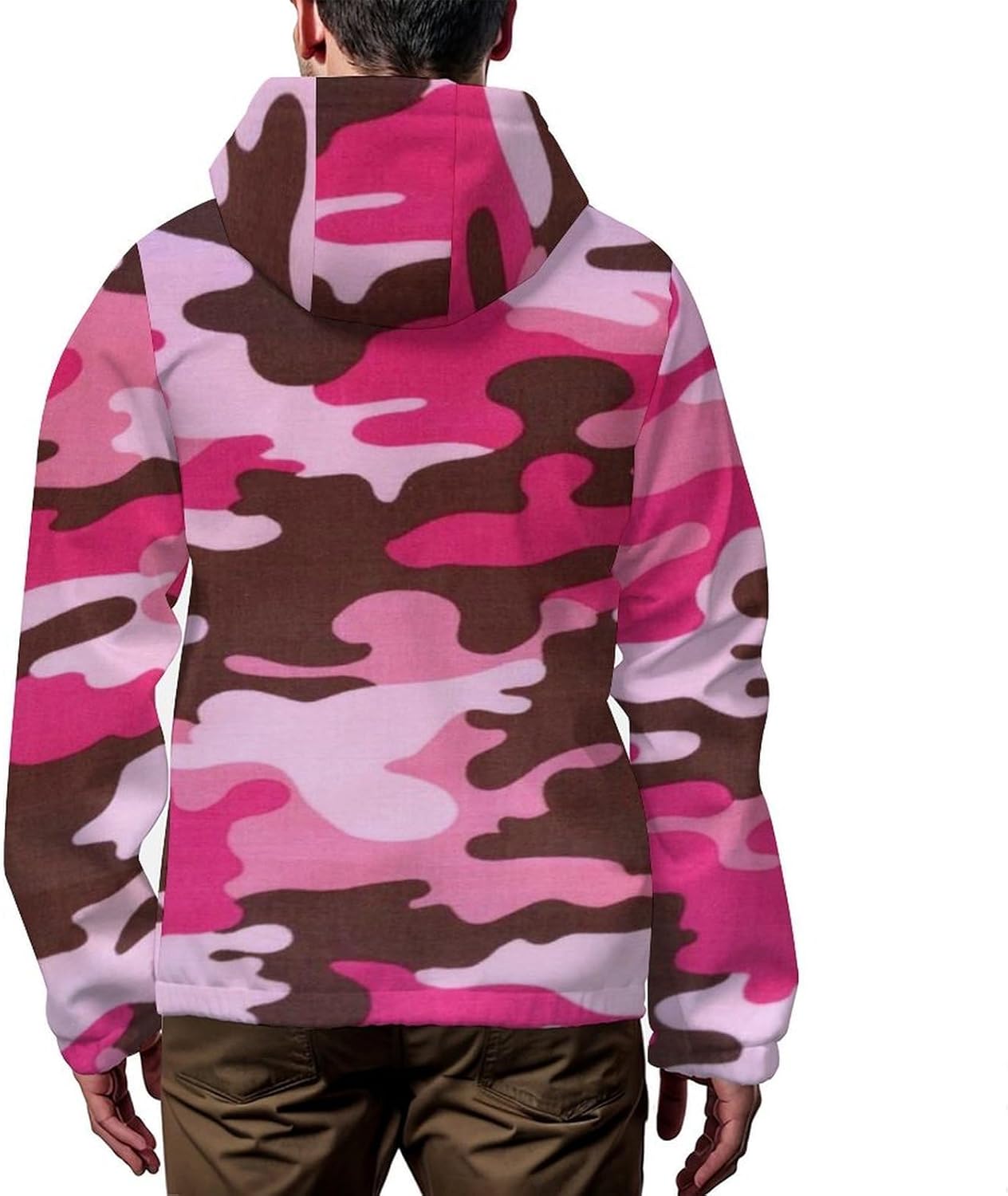 Purple Pixel Camo Men's Windbreaker Jacket Lightweight Hooded Windbreaker Coat with Pockets